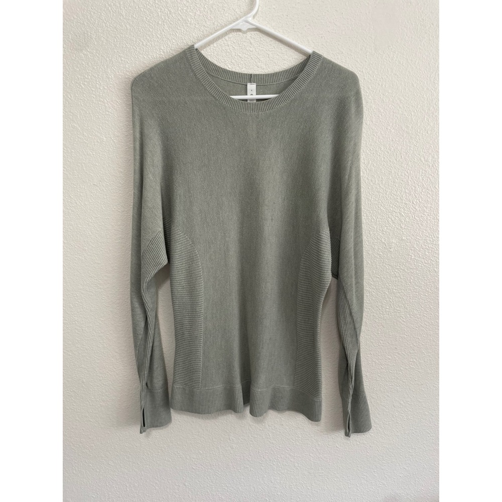 Lululemon Knit Sweater Women 6 Sage Green Good Cashmere Blend Dolman Sleeve
